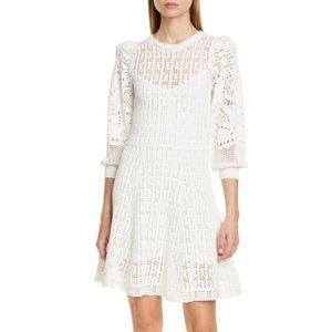 A.L.C. Sofia Puff Sleeve Crochet Mini Dress